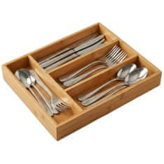 sarcia.eu Bambusov organizator za jedilni pribor 34×25×4,5 cm za predale, 4 predeli