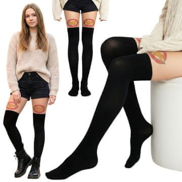 sarcia.eu Wonder Woman Črne-nude nogavice 60DEN za ženske, elastične, mladostne, ne stiskajo, do kolen