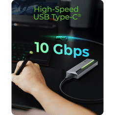 IcyBox IB-1826MCL-CU31 ohišje za M.2 NVMe/SATA SSD z vmesnikom USB-C 3.2 Gen 2 in RGB lučmi