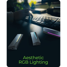 IcyBox IB-1826MCL-CU31 ohišje za M.2 NVMe/SATA SSD z vmesnikom USB-C 3.2 Gen 2 in RGB lučmi