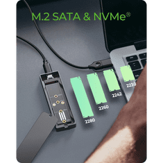 IcyBox IB-1826MCL-CU31 ohišje za M.2 NVMe/SATA SSD z vmesnikom USB-C 3.2 Gen 2 in RGB lučmi