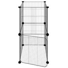 Vidaxl Ograda za hišne ljubljenčke z 8 paneli črna 35x35 cm jeklo