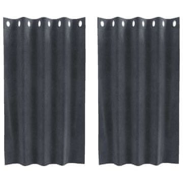Vidaxl Zatemnitvene zavese 2 pcs Svetlo siva 140 x 140 cm Žamet