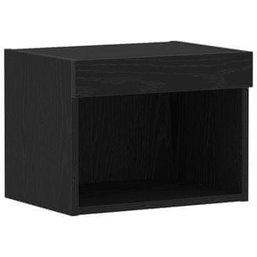 Vidaxl Komplet TV omaric z LED Črna Orehovina 40 x 30 x 30 cm