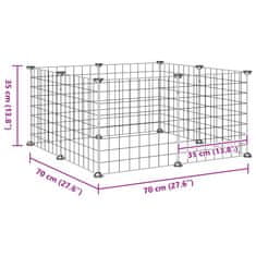 Vidaxl 8-delna kletka za hišne ljubljenčke črne barve 35 x 35 cm jeklo
