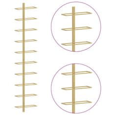 Vidaxl Stensko stojalo za vino za 10 steklenic zlato kovinsko