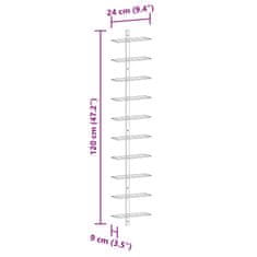 Vidaxl Stensko stojalo za vino za 10 steklenic črna kovina