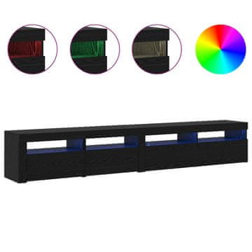 Vidaxl TV omarica z LED lučmi 2 szt. Črna Orehovina 240 x 35 x 40 cm