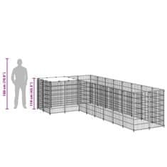Vidaxl Pasji boks črn 6,05 m² jeklo