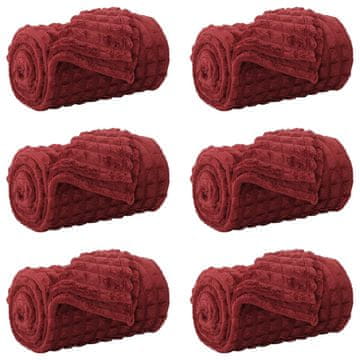 Vidaxl Obloge 6 pcs Bordeaux rdeča 150 x 130 cm Flis