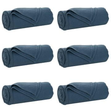 Vidaxl Obloge 6 pcs Temno modra 200 x 150 cm Flis