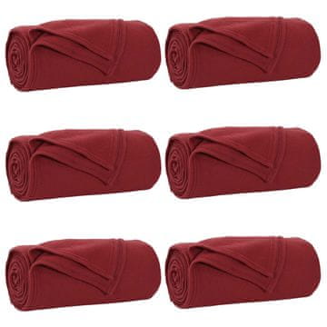 Vidaxl Obloge 6 pcs Bordeaux rdeča 270 x 240 cm Flis
