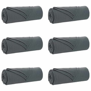 Vidaxl Obloge 6 pcs Temno siva 210 x 140 cm Flis