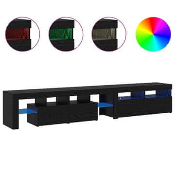 Vidaxl TV omarica Z LED 2 szt. Črna Orehovina 230 x 36,5 x 40 cm