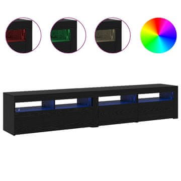 Vidaxl TV omarica z LED lučmi 2 szt. Črna Orehovina 210 x 35 x 40 cm
