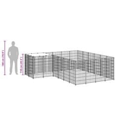 Vidaxl Pasji boks črn 8,47 m² jeklo