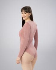 LEAFLETIC Ženski dolg Rokav Bodysuit z Gumbi, XL