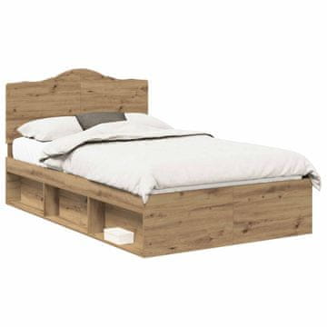 Vidaxl Konstrukcija postelje Oreh 120 x 200 cm Masivno borovo les
