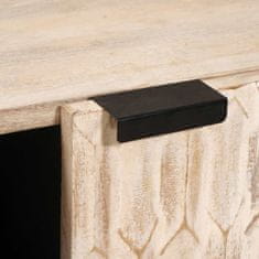 Vidaxl Strani šal Bel pranje finiš 90 x 33 x 75 cm Masiven les manga