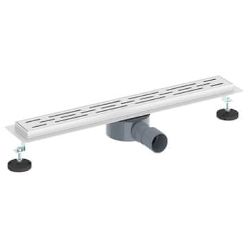 Vidaxl Tuš odtok Stekleni pokrov s 360° sifonom srebrna 60 cm