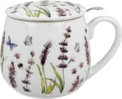 Duo Skodelica+pokrov+cedilo Sivka, 430 ml porcelan, darilna embalaža, 6504