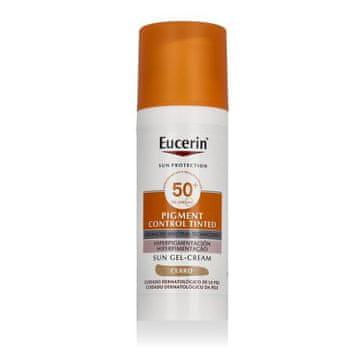 Eucerin Sun Protection Pigment Control Tinted Gel-Cream SPF50+ krema za zaščito pred soncem in obarvani gel proti pigmentnim madežem 50 ml Odtenek light za ženske