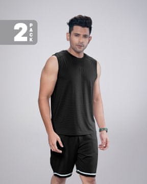 PANTONECLO Moški športni komplet – brezrokavnik in kratke hlače za trening