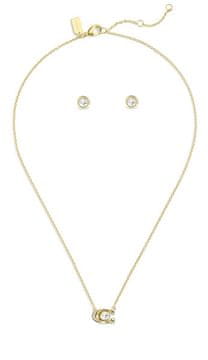 Coach Pozlačen komplet nakita s kristali 37412845GLD110