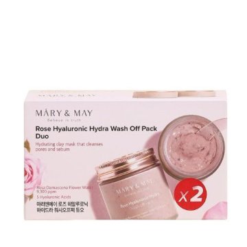 MÁRY & MAY Komplet mask Rose Hyaluronic Hydra Wash Off Pack Duo