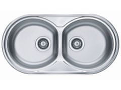 Alveus Dvojno pomivalno korito FORM 50, okroglo, vsadno, 832x437