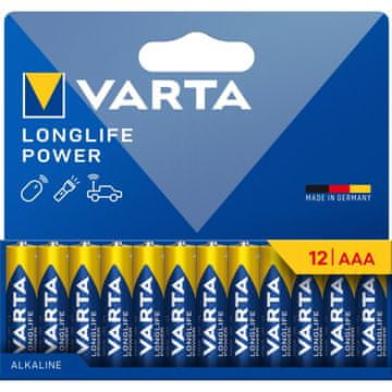 Varta Longlife Power baterije, LR03 AAA, 12 kosov