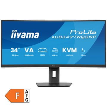iiyama ProLite XCB3497WQSNP-B1 86,7cm (34") UWQHD VA 120Hz HDMI/DP/USB-C zvočniki monitor