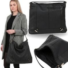 atmosphere Velika črna ženska torba HOBO, prostorna, nakupovalna torba, ekološko usnje