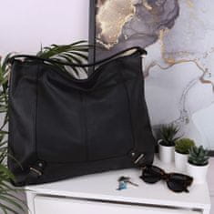 atmosphere Velika črna ženska torba HOBO, prostorna, nakupovalna torba, ekološko usnje