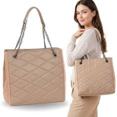 atmosphere Prešita ženska torbica z verigo, bež SHOPPER torba preko ramena