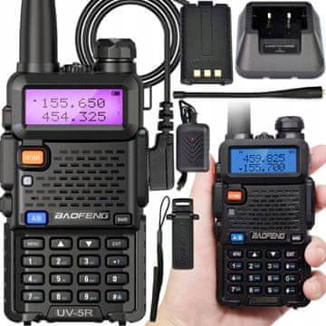 Dexxer Aku. ročna prenosna radijska postaja LED LCD 1800mAh + slušalka