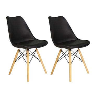 Aga 2x Jídelní židle MR2035 Černá