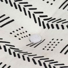 Vidaxl Pufi Geometrični Siva in bela 40 x 40 x 40 cm blago