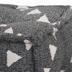 Vidaxl Pufi Geometrični Siva in bela 40 x 40 x 40 cm blago