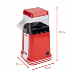 Dexxer Aparat za kokice na vroči zrak pokovko 1200W rdeč