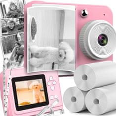 Dexxer Otroški LCD instant fotoaparat s tiskalnikom + 3 trakovi roza