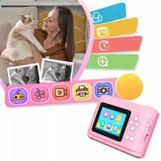 Dexxer Otroški LCD instant fotoaparat s tiskalnikom + 3 trakovi roza