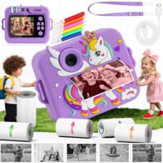 Dexxer Otroški LCD instant fotoaparat s tiskalnikom + 3 trakovi vijoličen