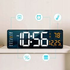 Dexxer Moderna XXL LED elektronska budilka 39cm USB + daljinec