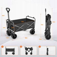 Dexxer Zložljiv transportni voziček buggy za plažo in kampiranje 88cm