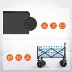 Dexxer Zložljiv transportni voziček buggy za plažo in kampiranje 88cm