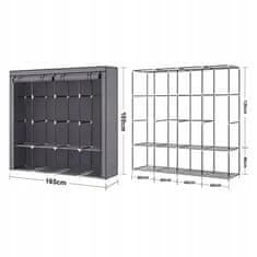 Dexxer XXL prenosna omara s policami za oblačila 165cm s pokrivalom siva