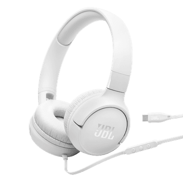 JBL Tune 520C žične slušalke, USB-C, Hi-Res Audio, mikrofon, bele (JBLT520CWHT)