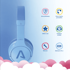 LAMAX BaseKid1 otroške brezžične slušalke, omejitev glasnosti 85 dB, modre (LXOHMBAKI01LA)