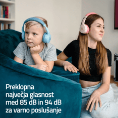 LAMAX BaseKid1 otroške brezžične slušalke, omejitev glasnosti 85 dB, modre (LXOHMBAKI01LA)